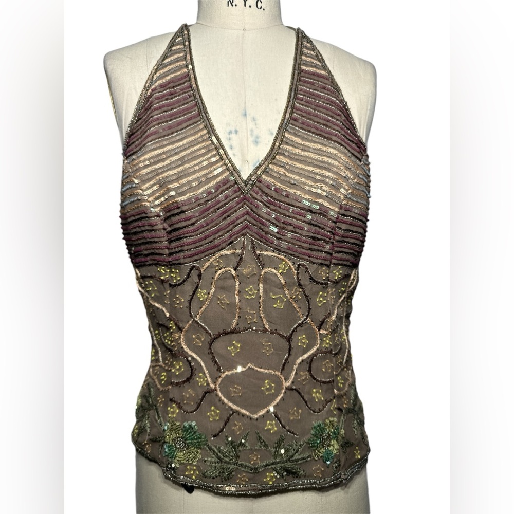 Vintage Aftershock Beaded/Sequined Top 100% Silk